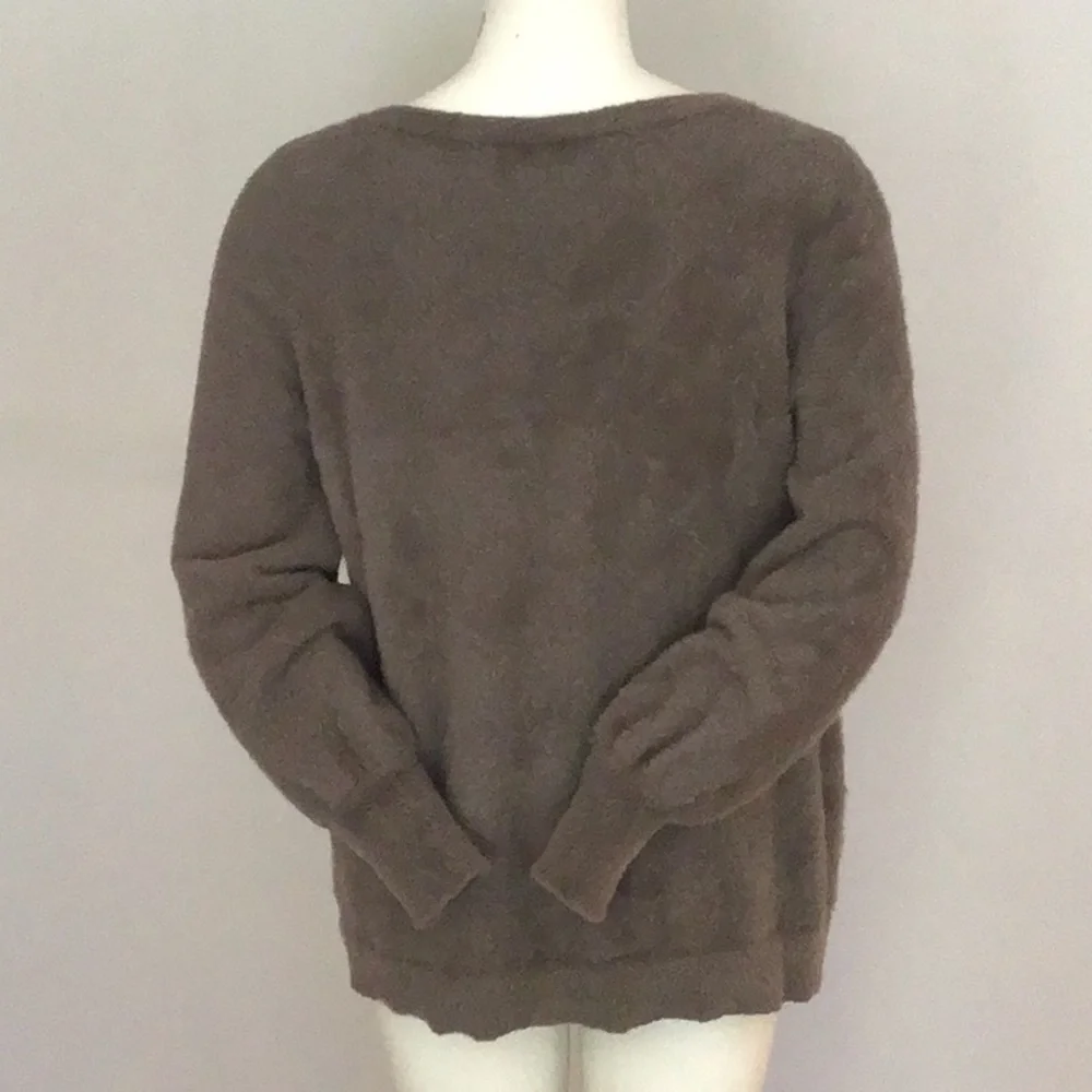 Chico’s Taupe Fuzzy Sweater - Picture 8 of 11